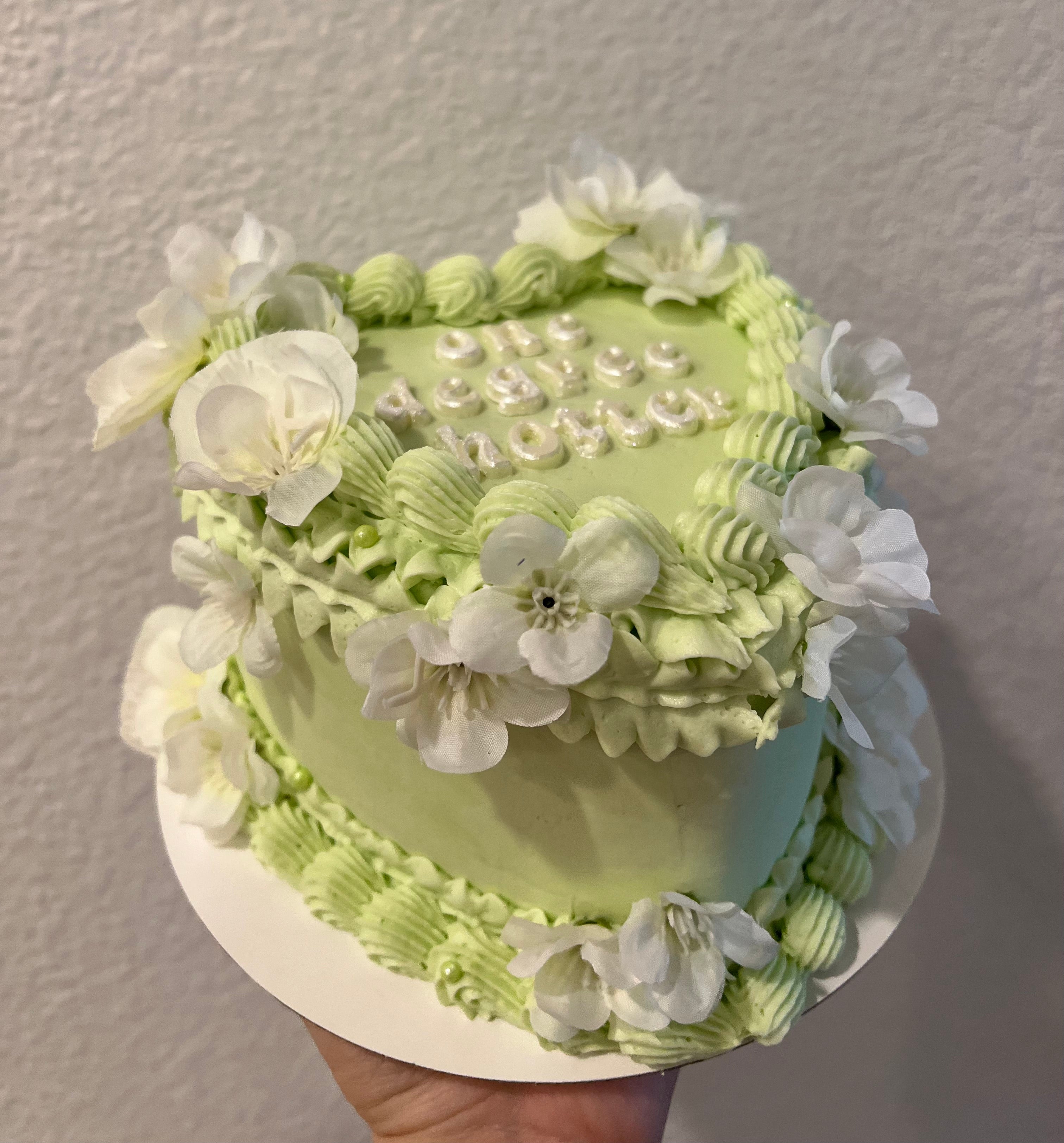 Green Flower Cake