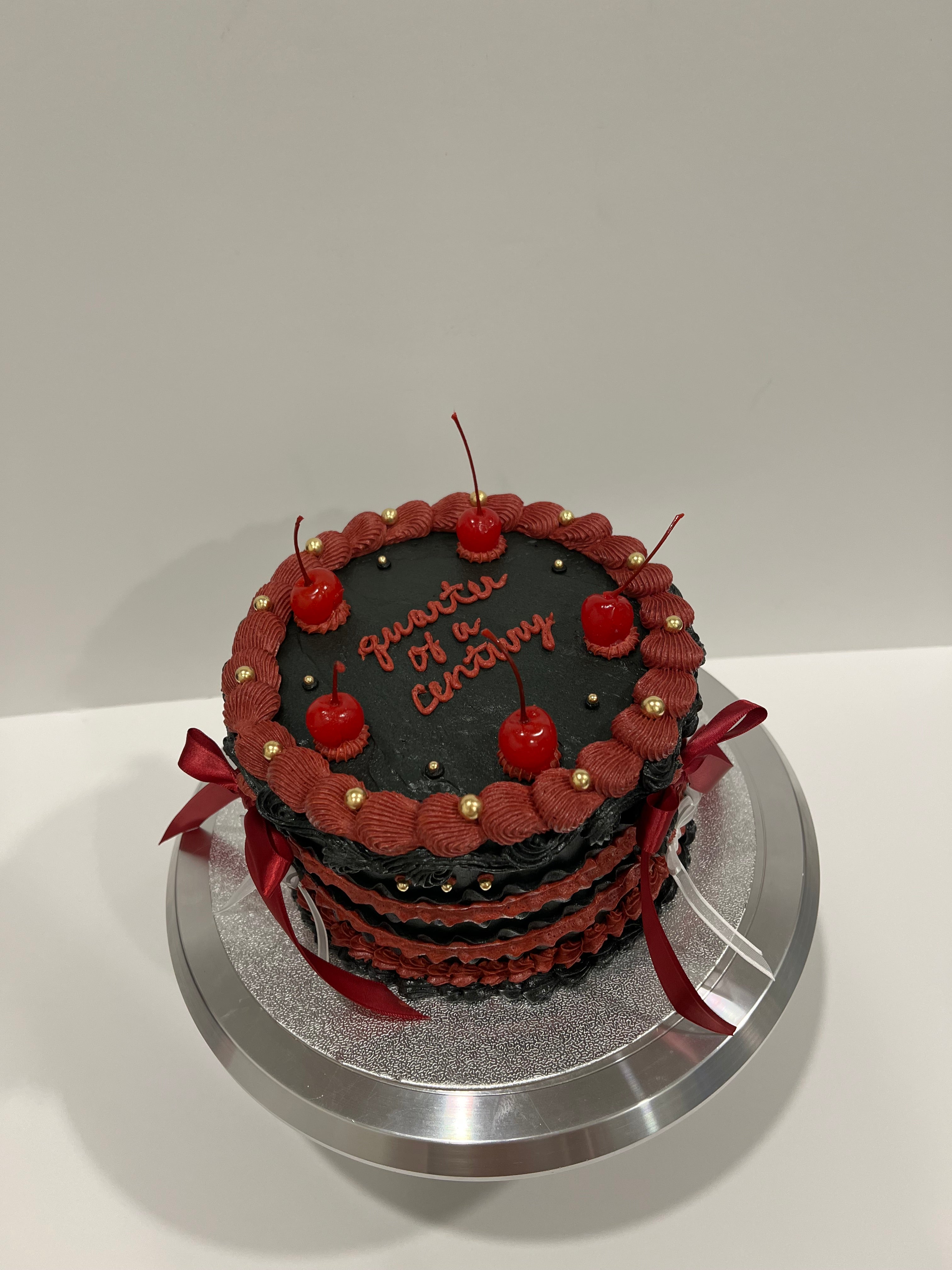 Vintage Red & Black Cake